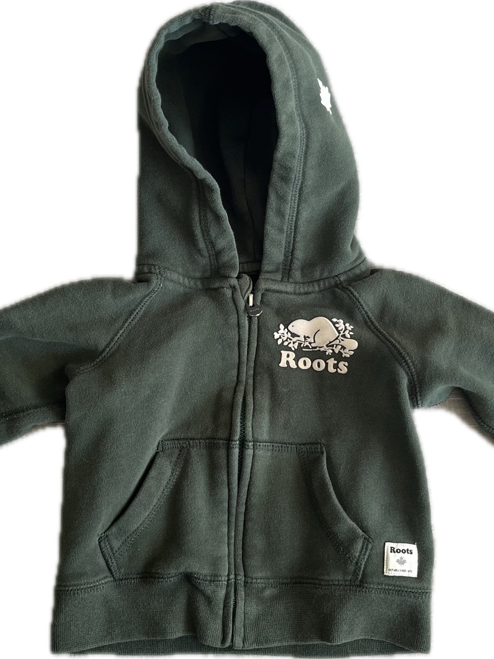 Roots Baby Original Full Zip Hoodie 6-12M Green